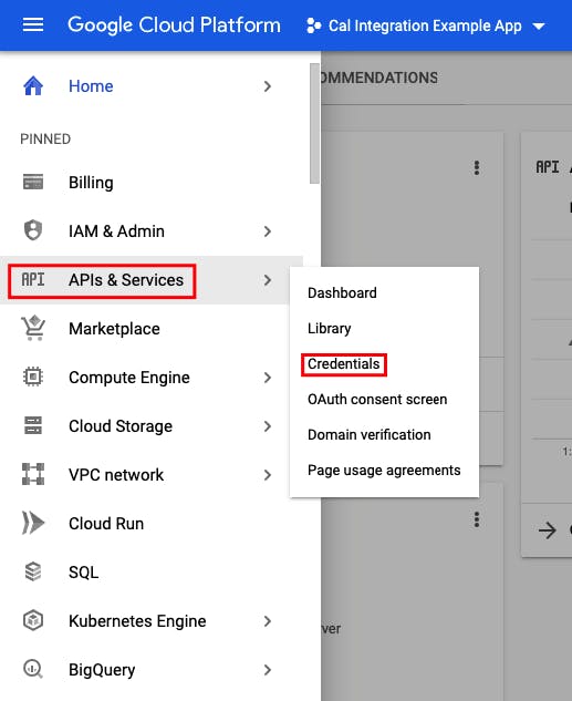 Creating project credentials