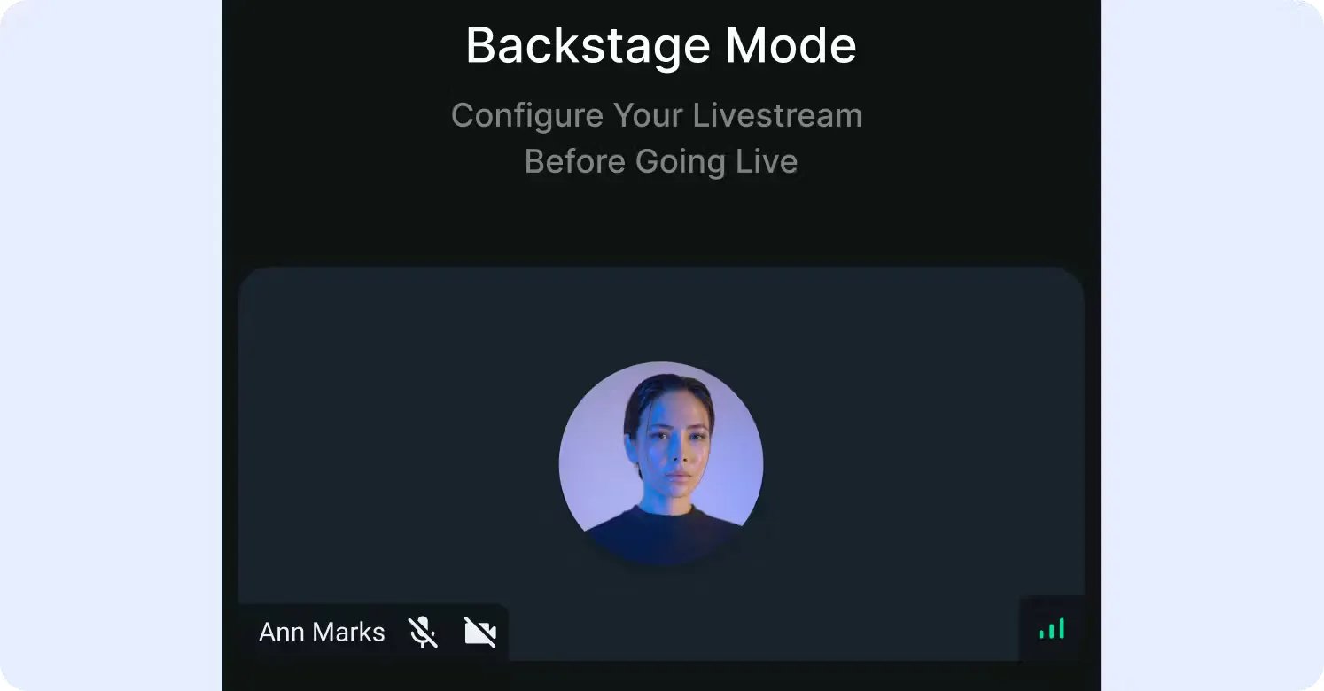 Backstage mode example
