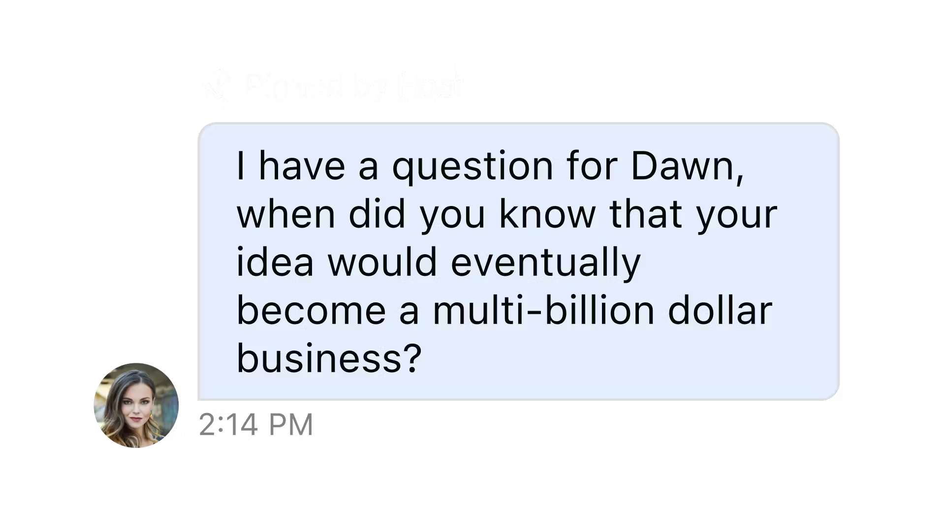 Example chat message from a live event stream