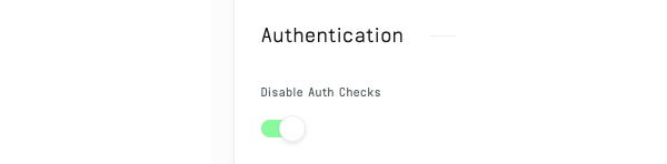 Disabling auth checks on the Stream Chat dashboard