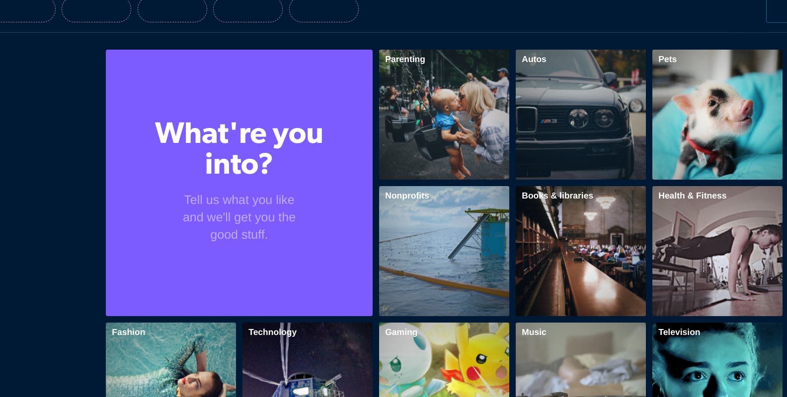 Tumblr User Onboarding Example