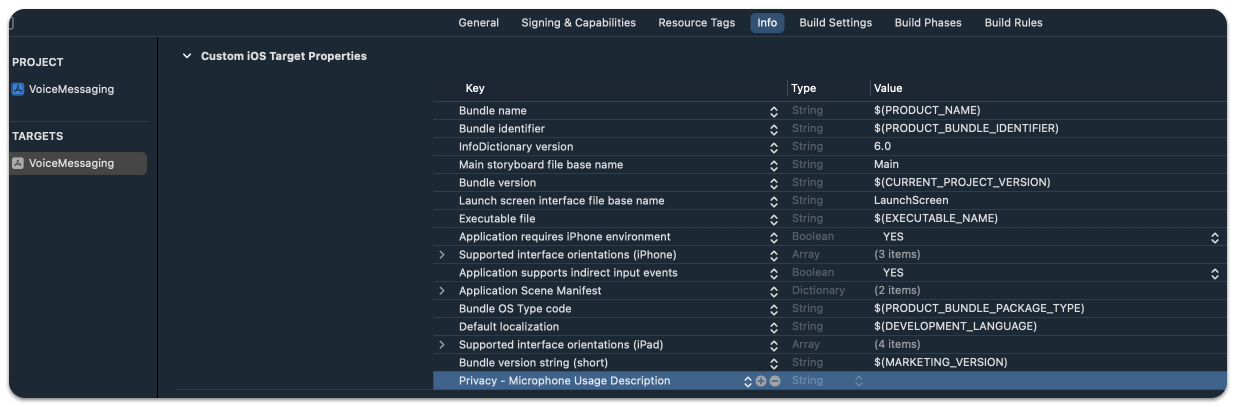Set privacy for microphone usage