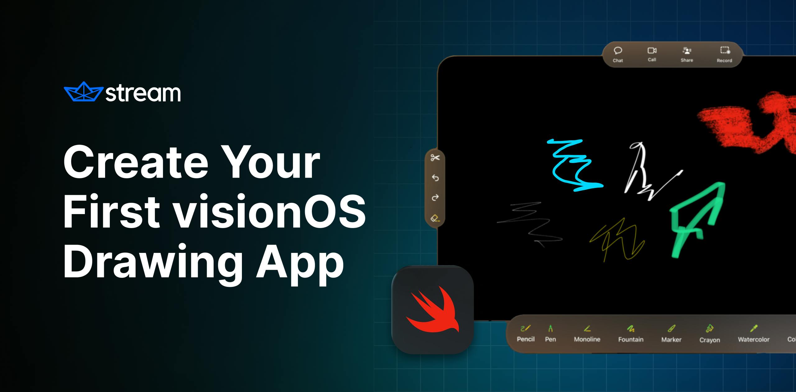 visionOS drawing app header