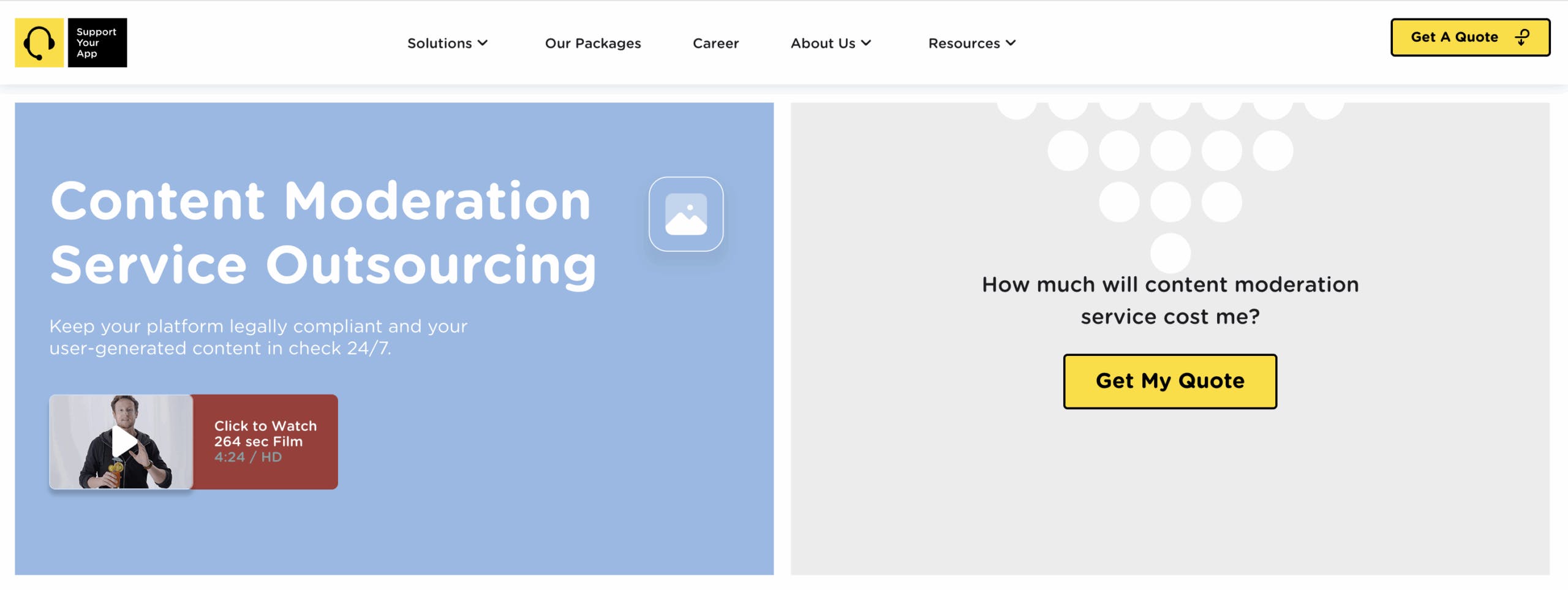 Support Your App moderation landing page