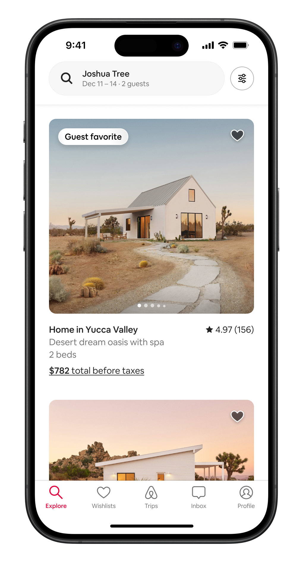 Picture of a phone running the Airbnb app