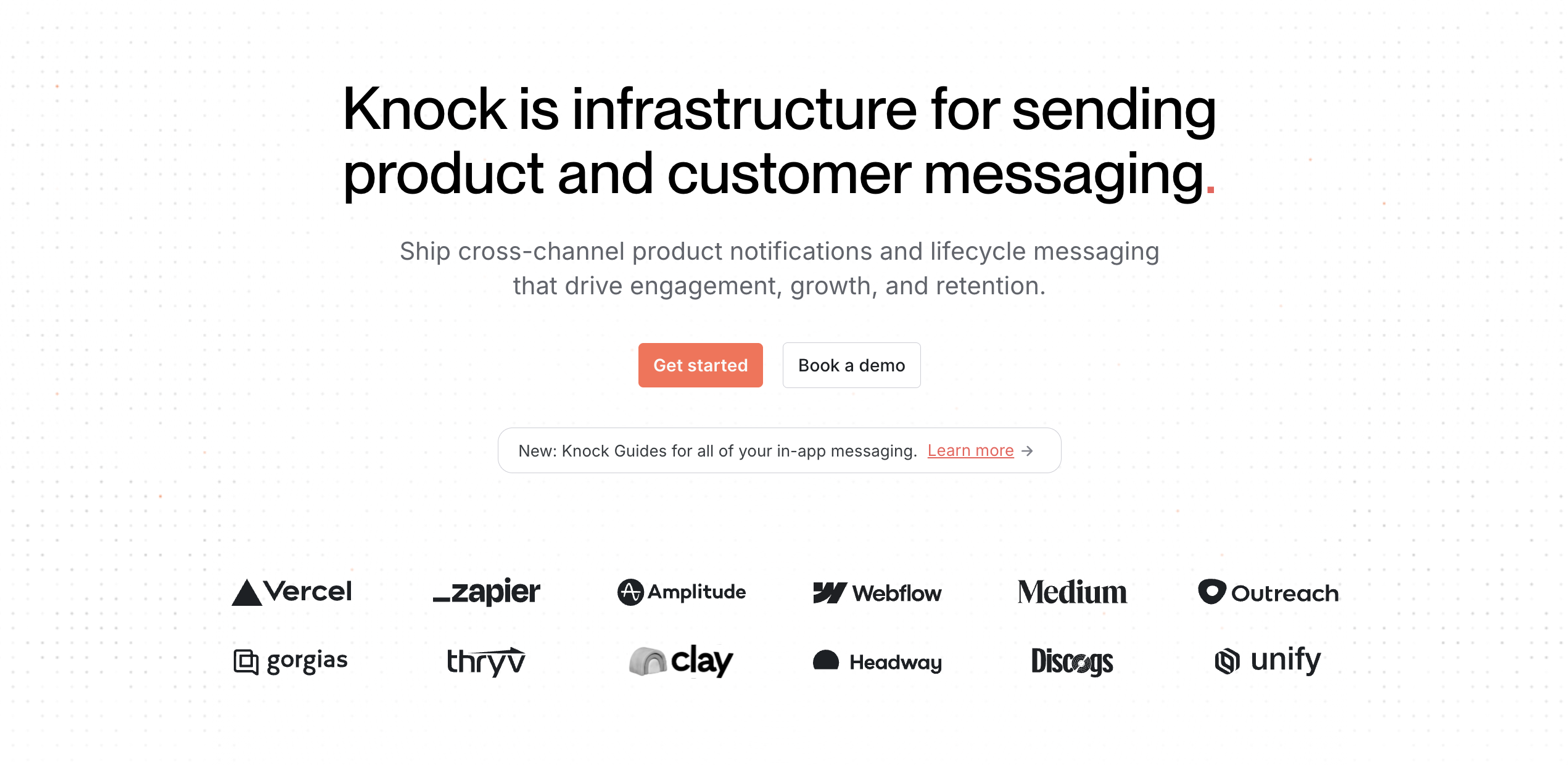 Knock notification tool landing page