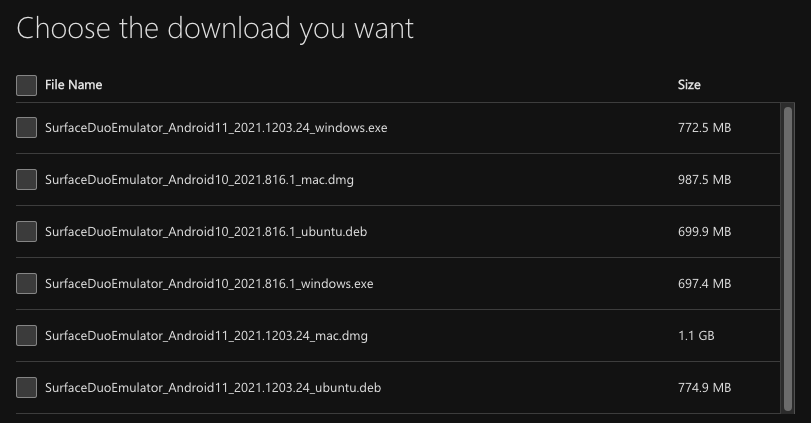 Choose your download