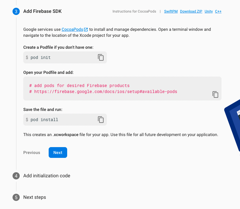 Adding the Firebase SDK