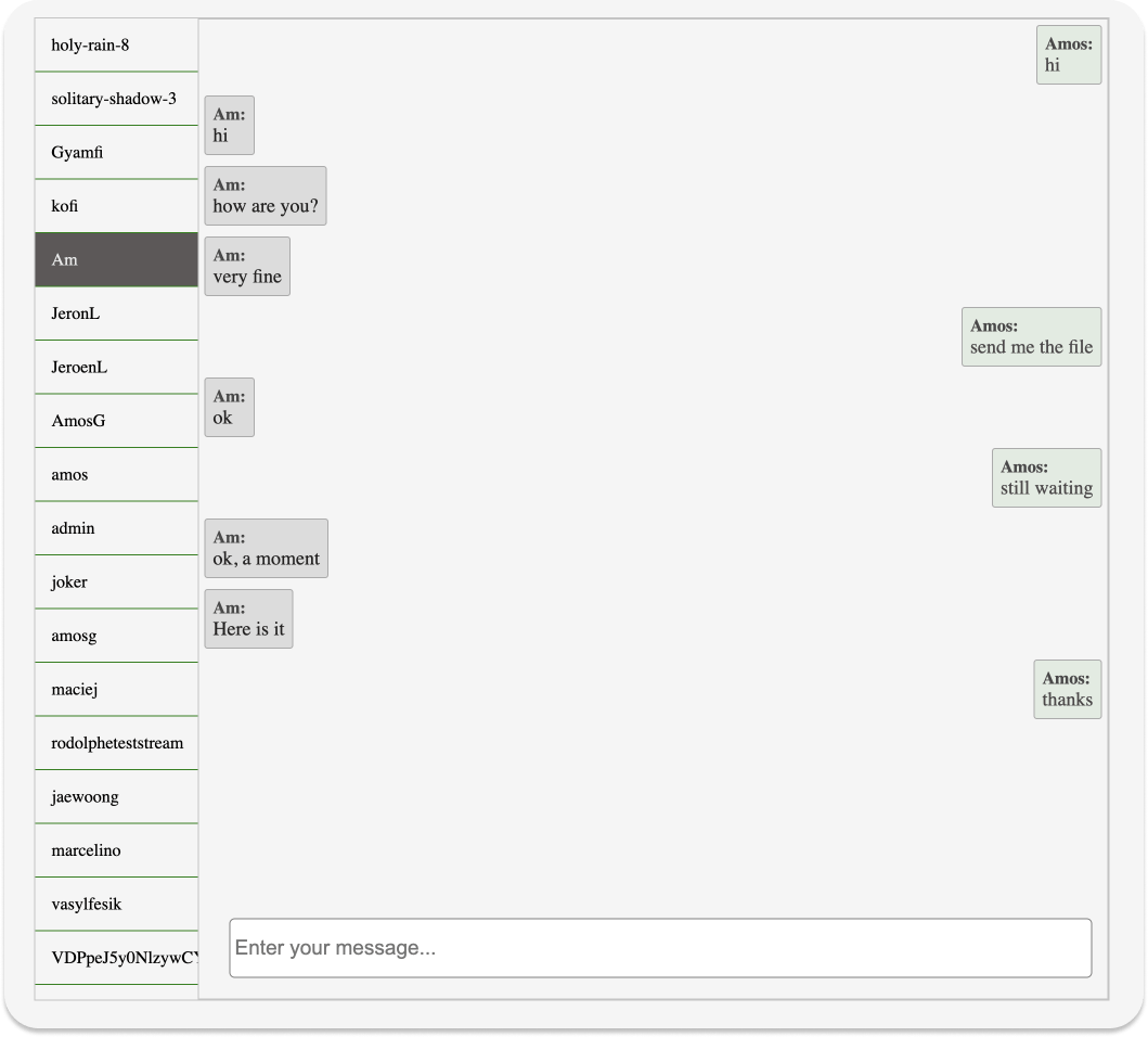 A UI for exchanging messages