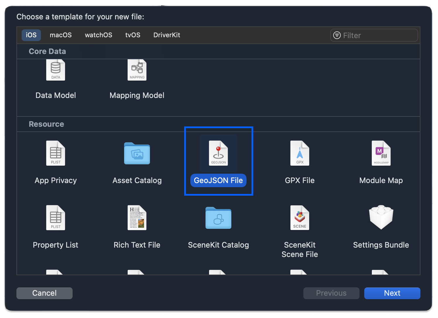 Create a json file