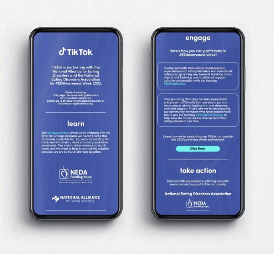 TikTok's initiative to moderate eating disorder content