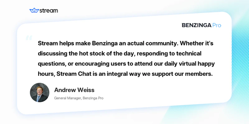 Benzinga Api How Benzinga Pro Supports a Finance Community with Stream Chat
