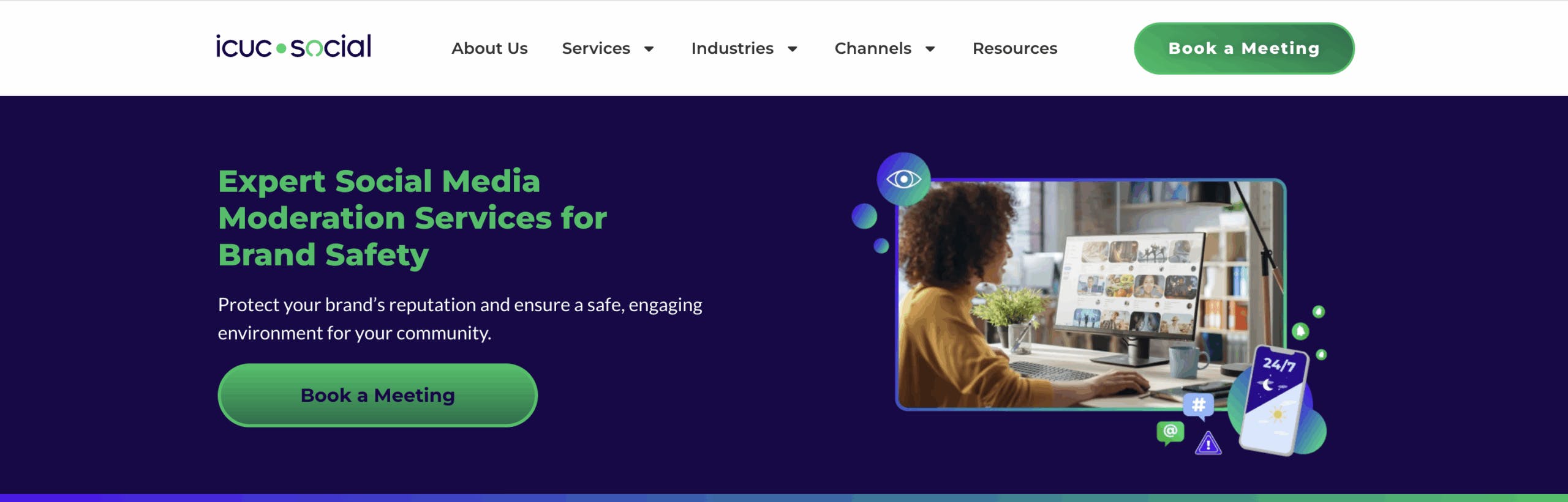 ICUC Social moderation landing page