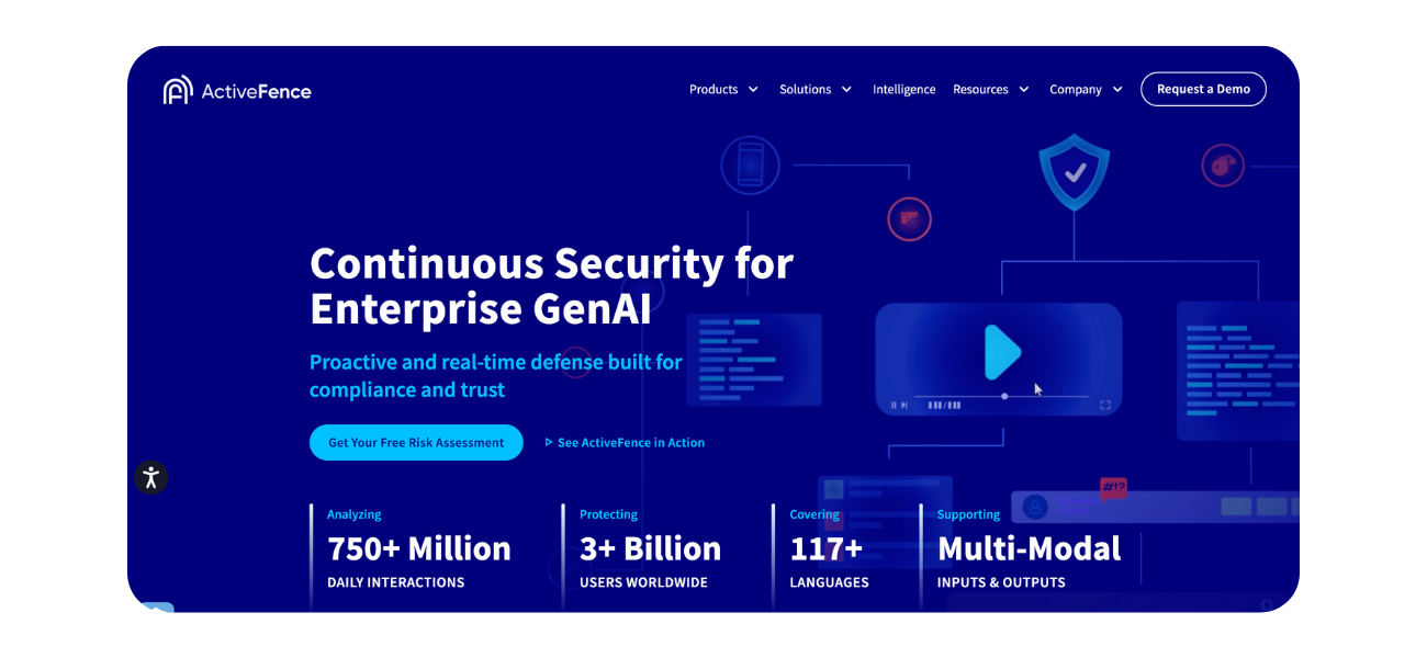 ActiveFence Moderation landing page