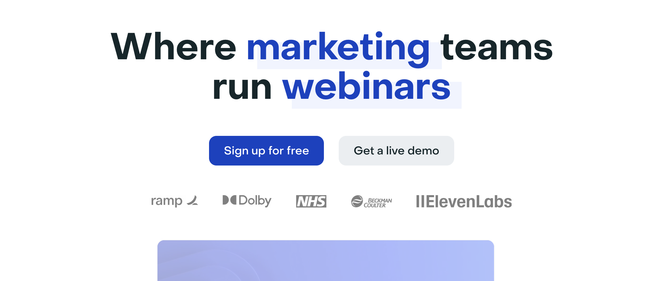 Livestorm landing page