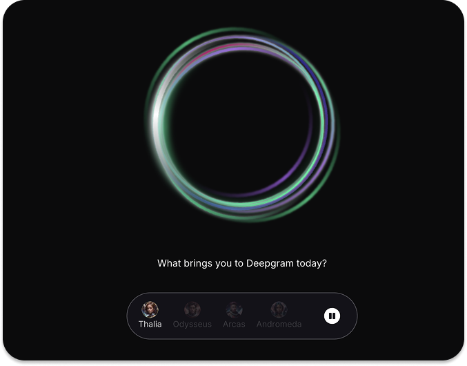 Deepgram voice agent UI