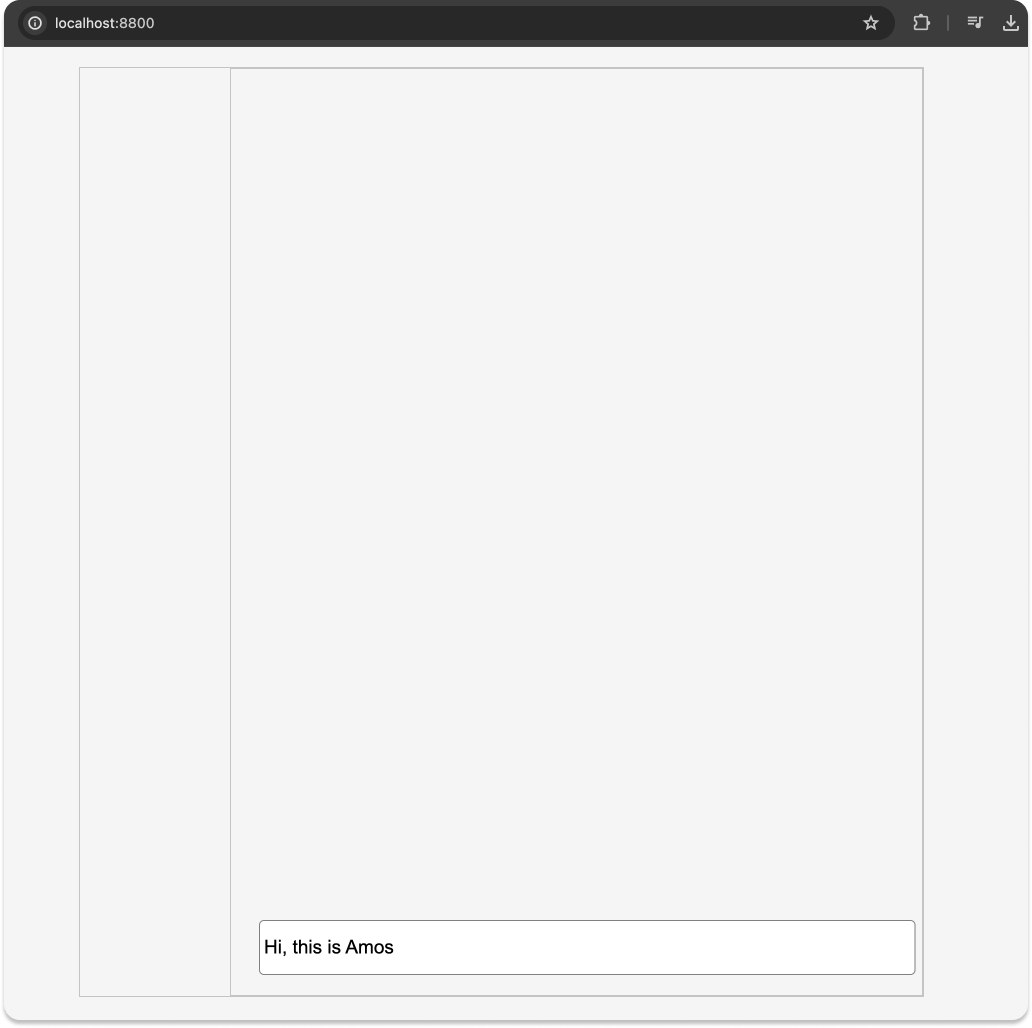 An example chat input UI