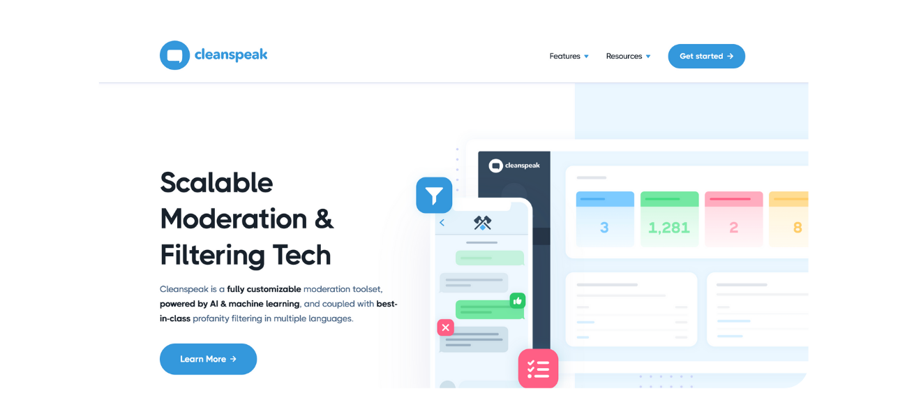 CleanSpeak landing page