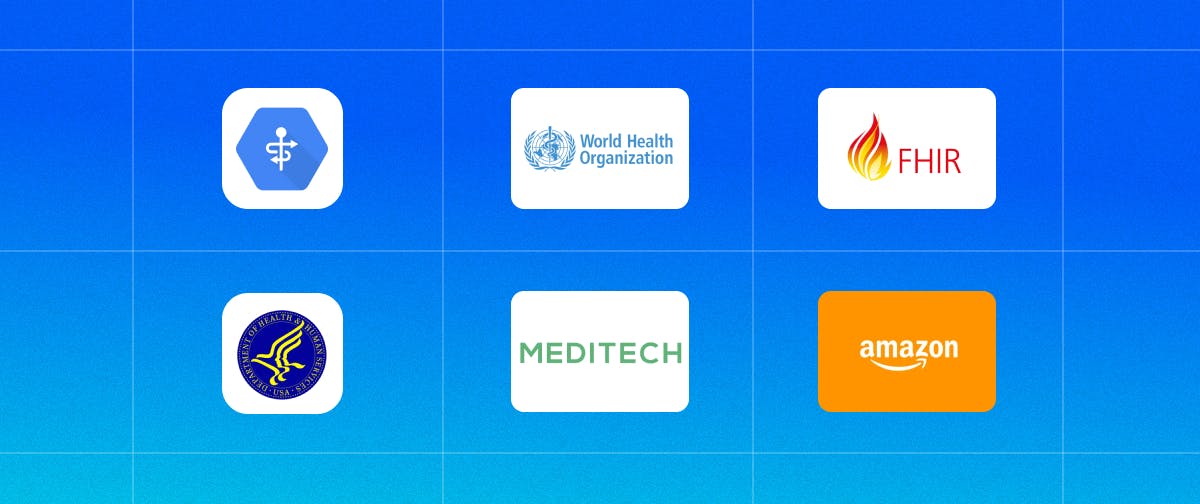 Logos of medical companies.
