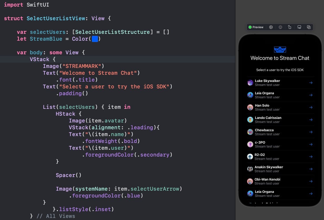 Preview and test layouts in SwiftUI