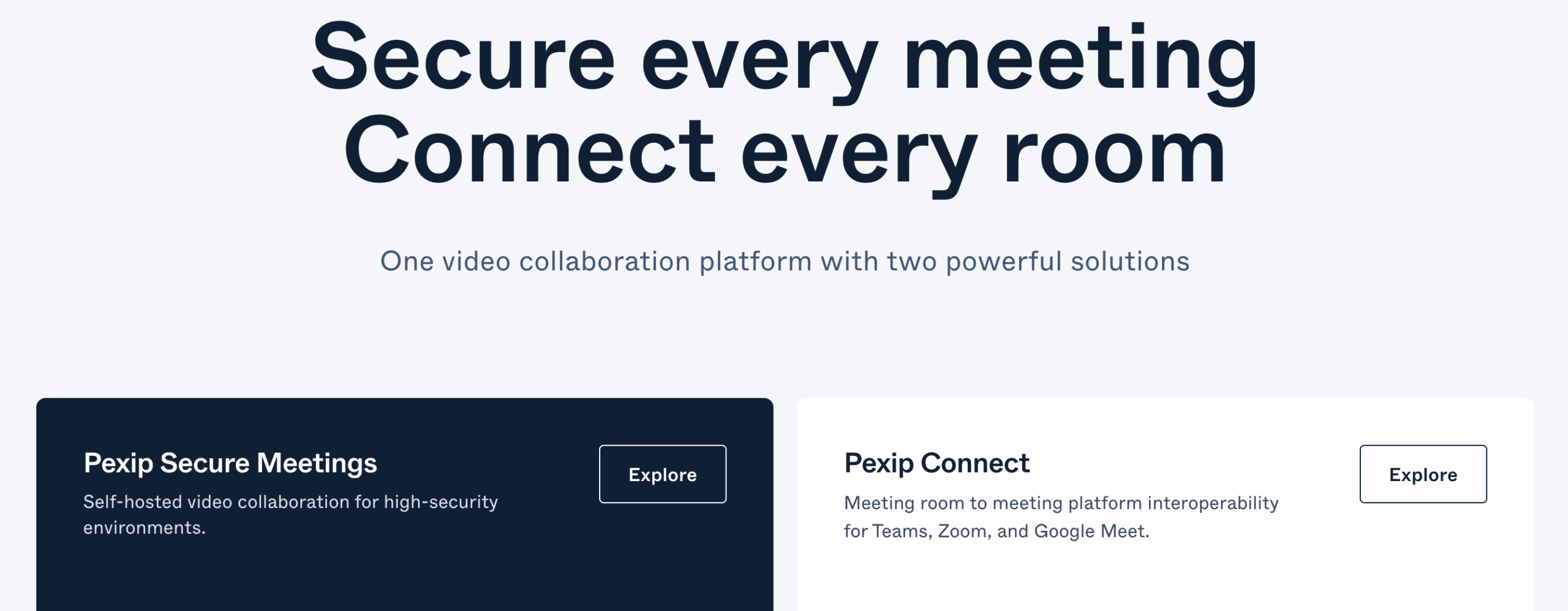 Pexip landing page