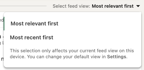 Screenshot of the LinkedIn activity feed