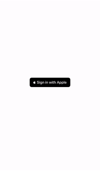 Animation of the Sign in with Apple button being pressed and the contacts screen showing up