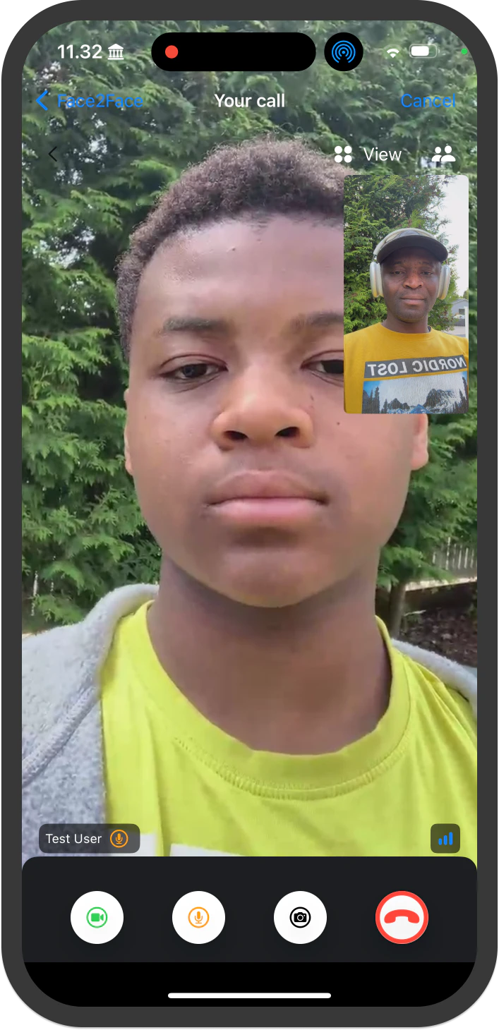 Two people in a video call