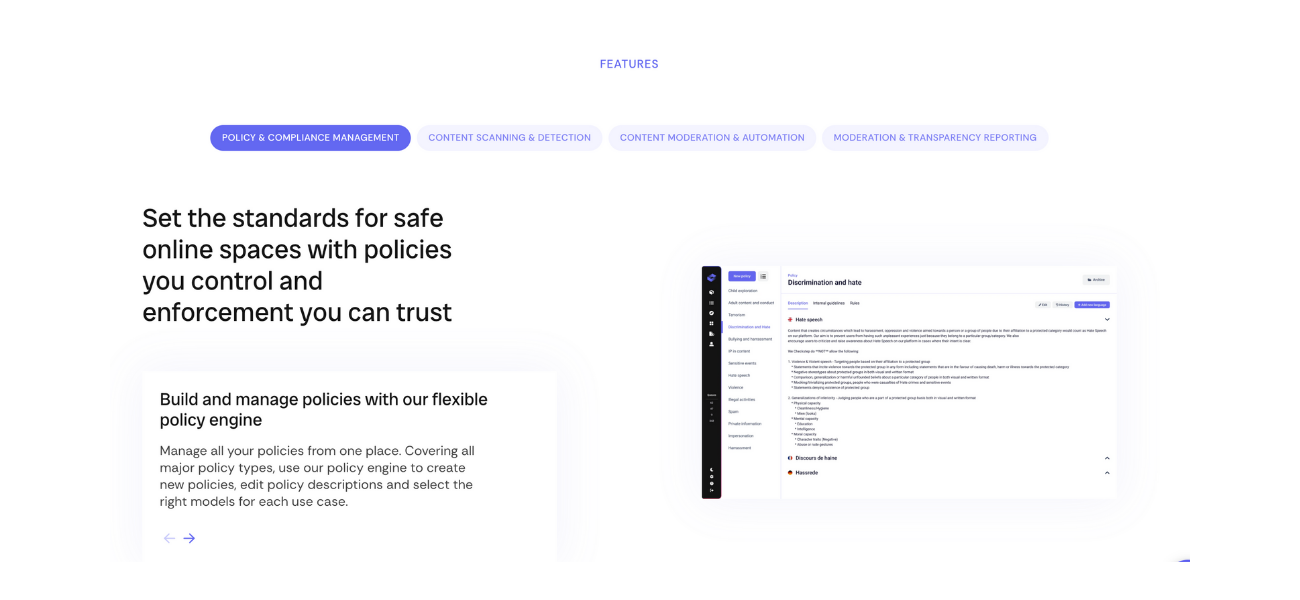 Checkstep main features