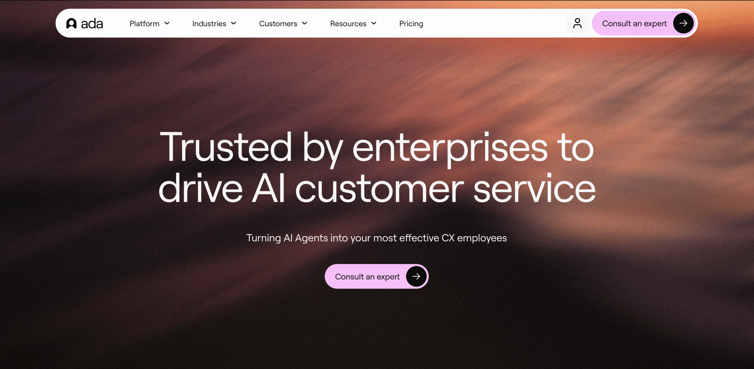 Ada website homepage