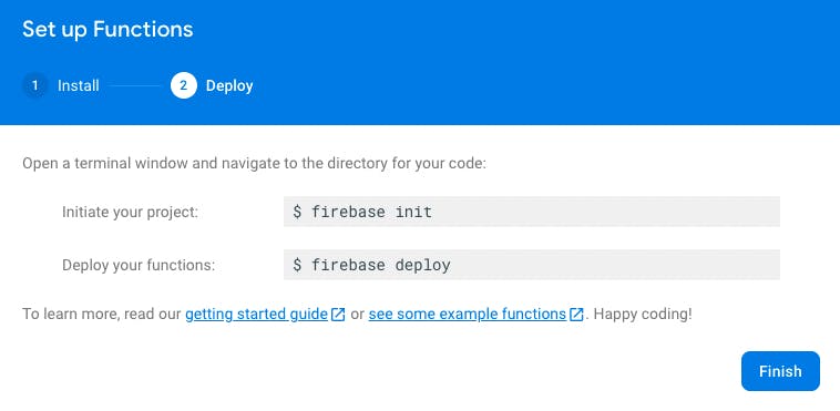 Set up functions - deploy