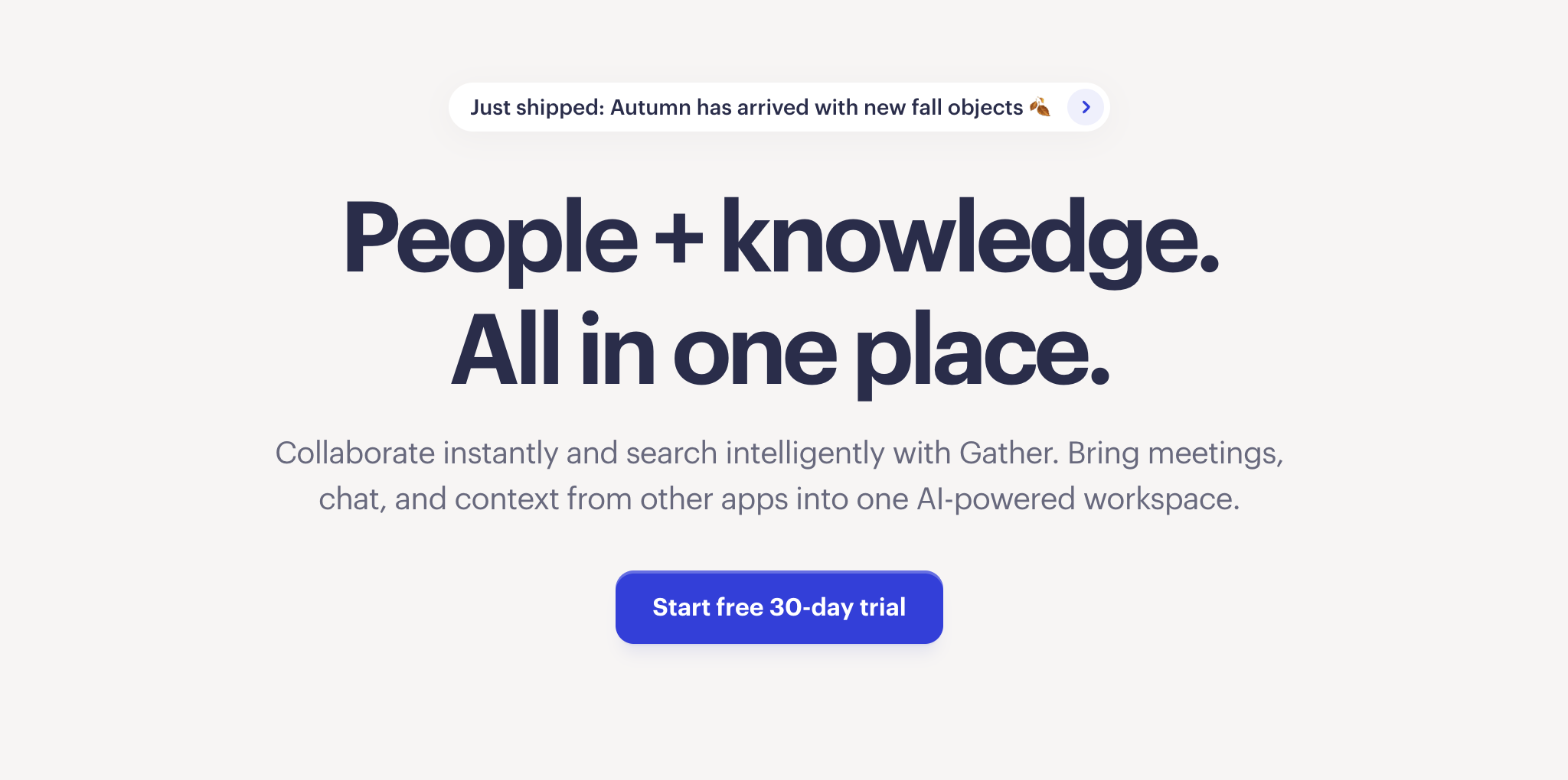 Gather landing page