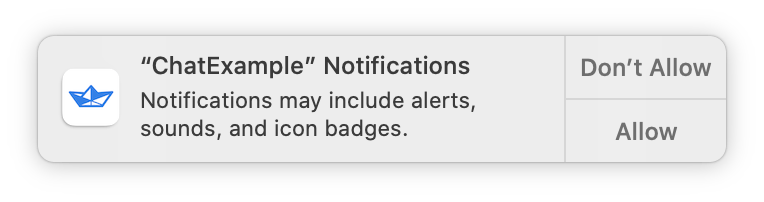 Enable notification alert on macOS