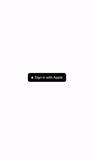 Animation showing user authenticating successfully with Sign in with Apple and being moved to the contacts screen