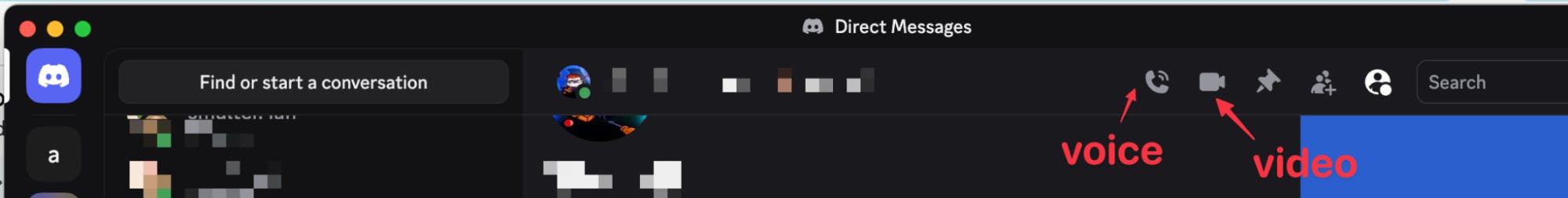 In-app voice and video calling in Discord