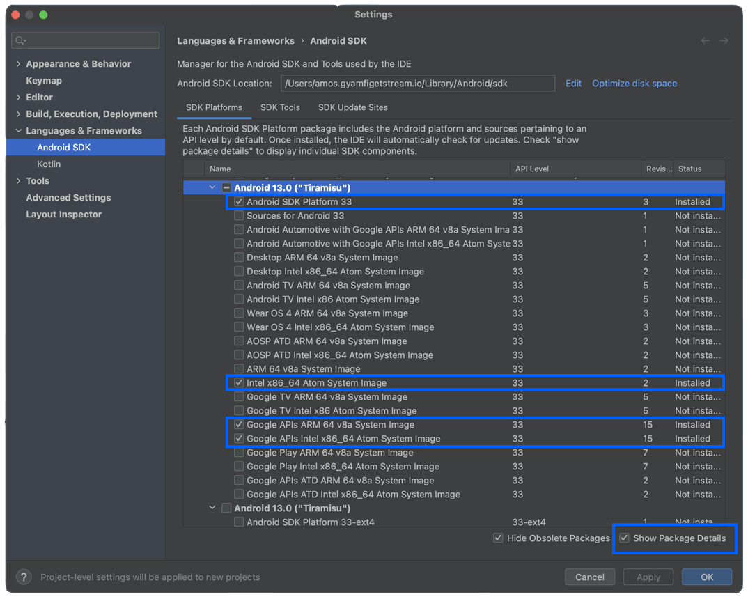 Android 13.0 Tiramisu SDK