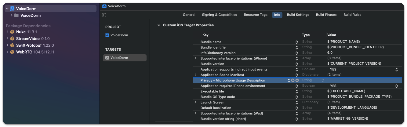 Microphone usage privacy setting