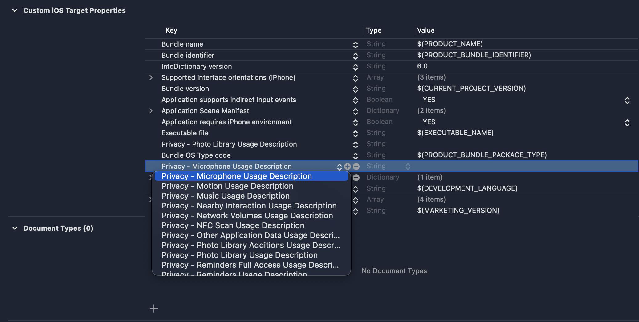 Microphone Usage Description