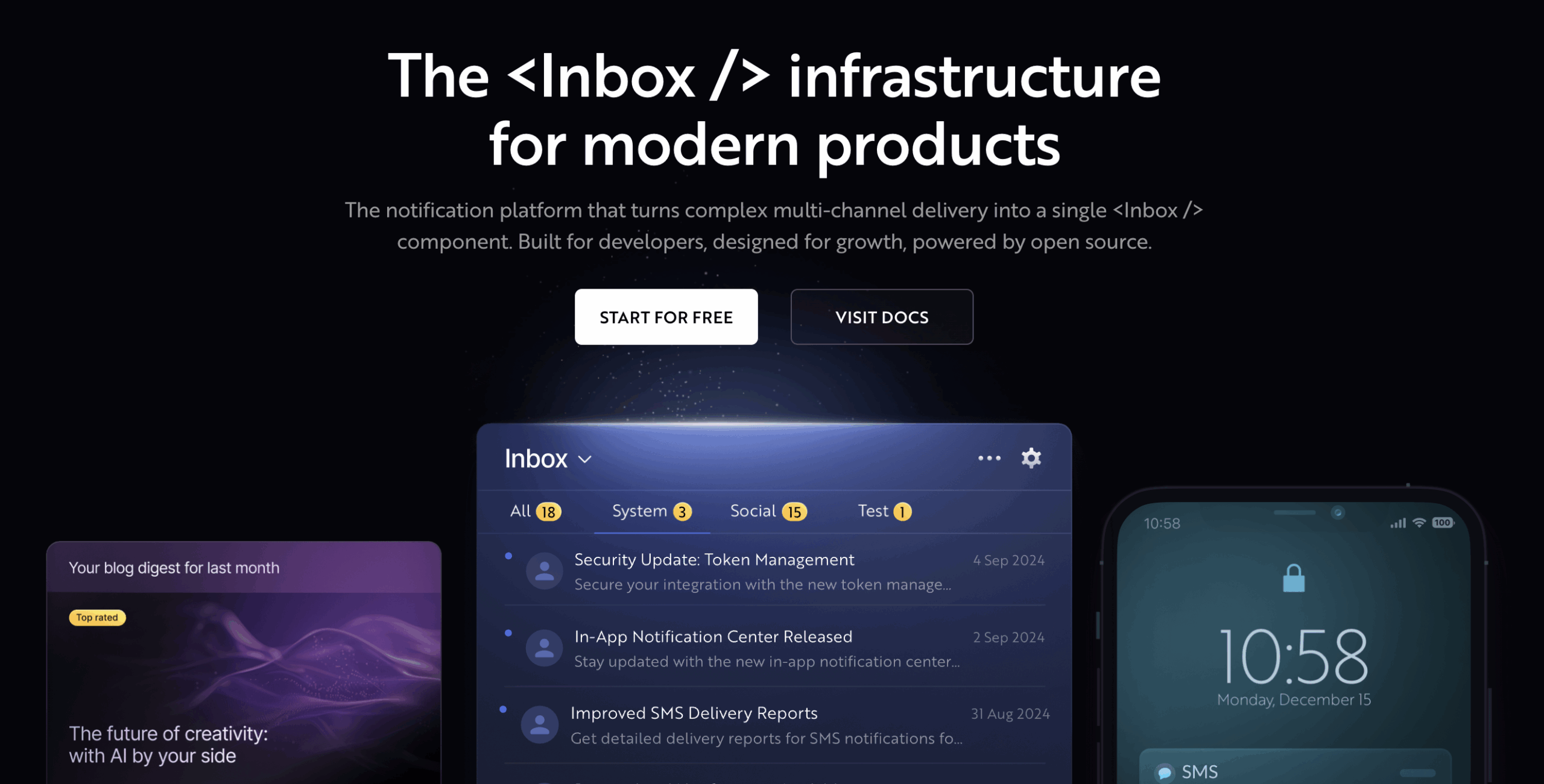 Novu landing page