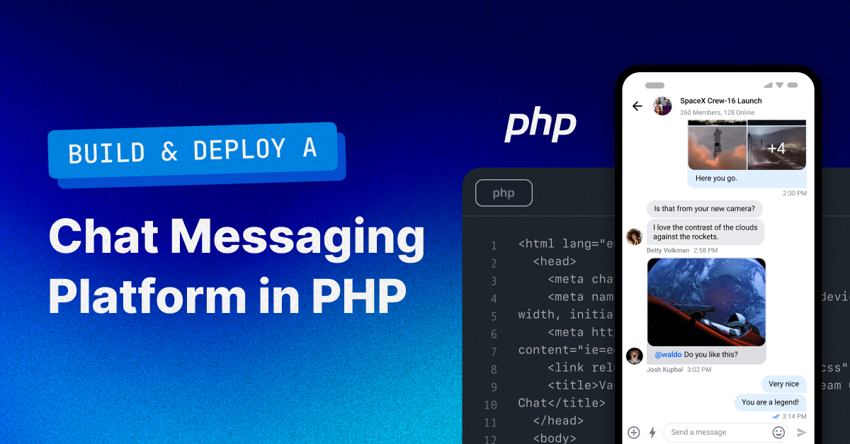 A header image showing a chat UI and code snippet