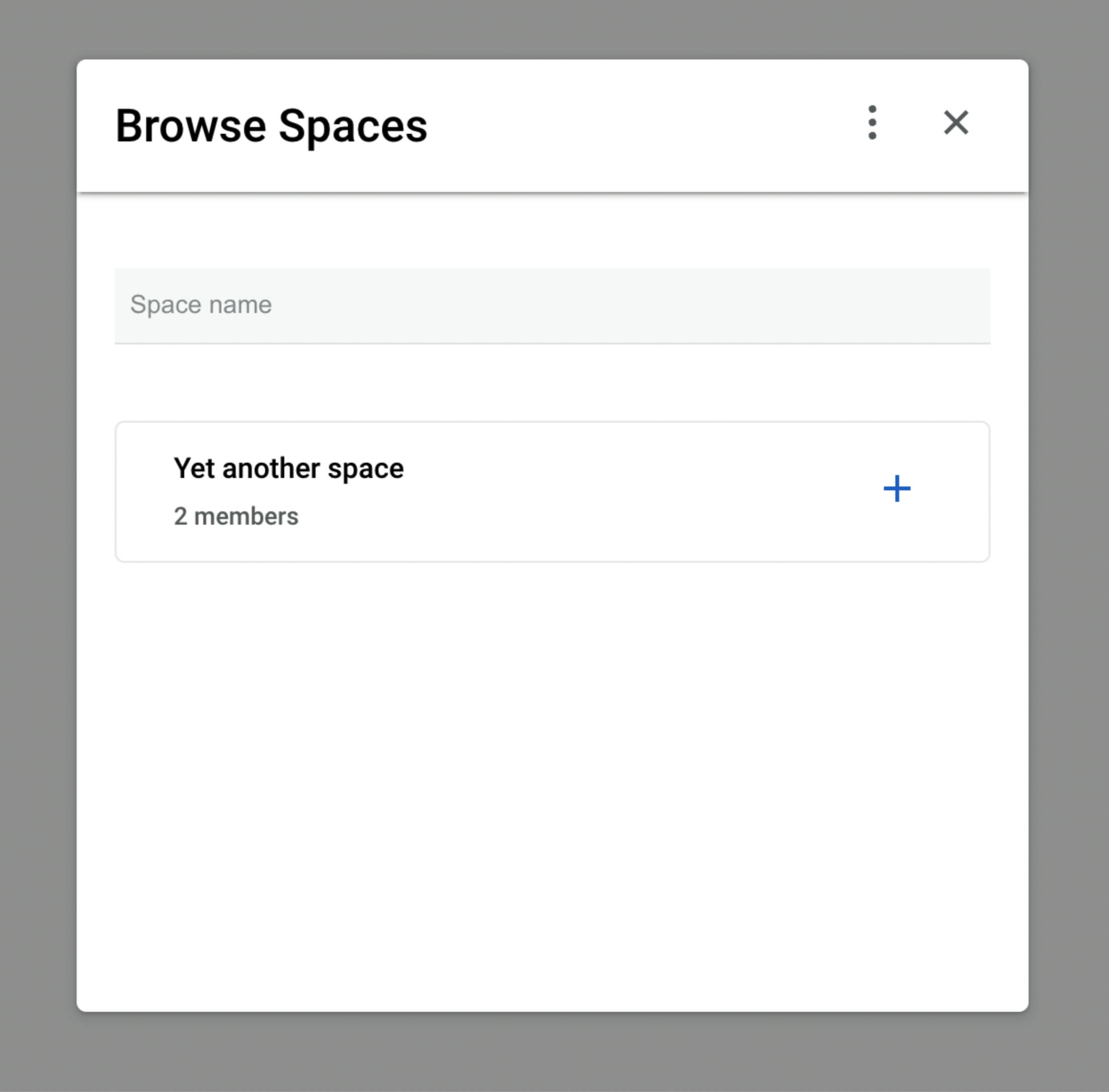 Browse Spaces modal