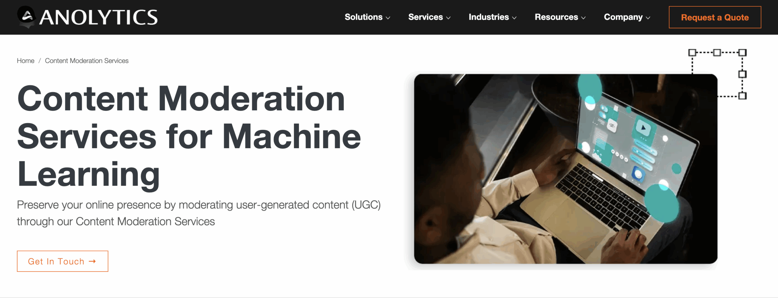 Anolytics moderation landing page