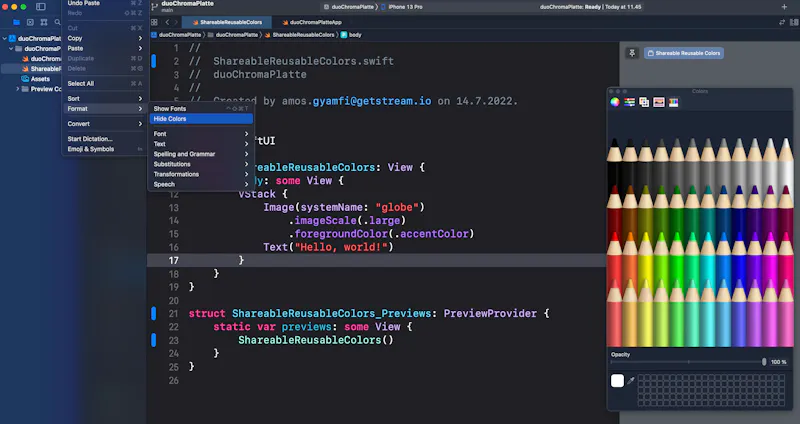 Using Xcode- Creating Reusable and Shareable Color Palettes