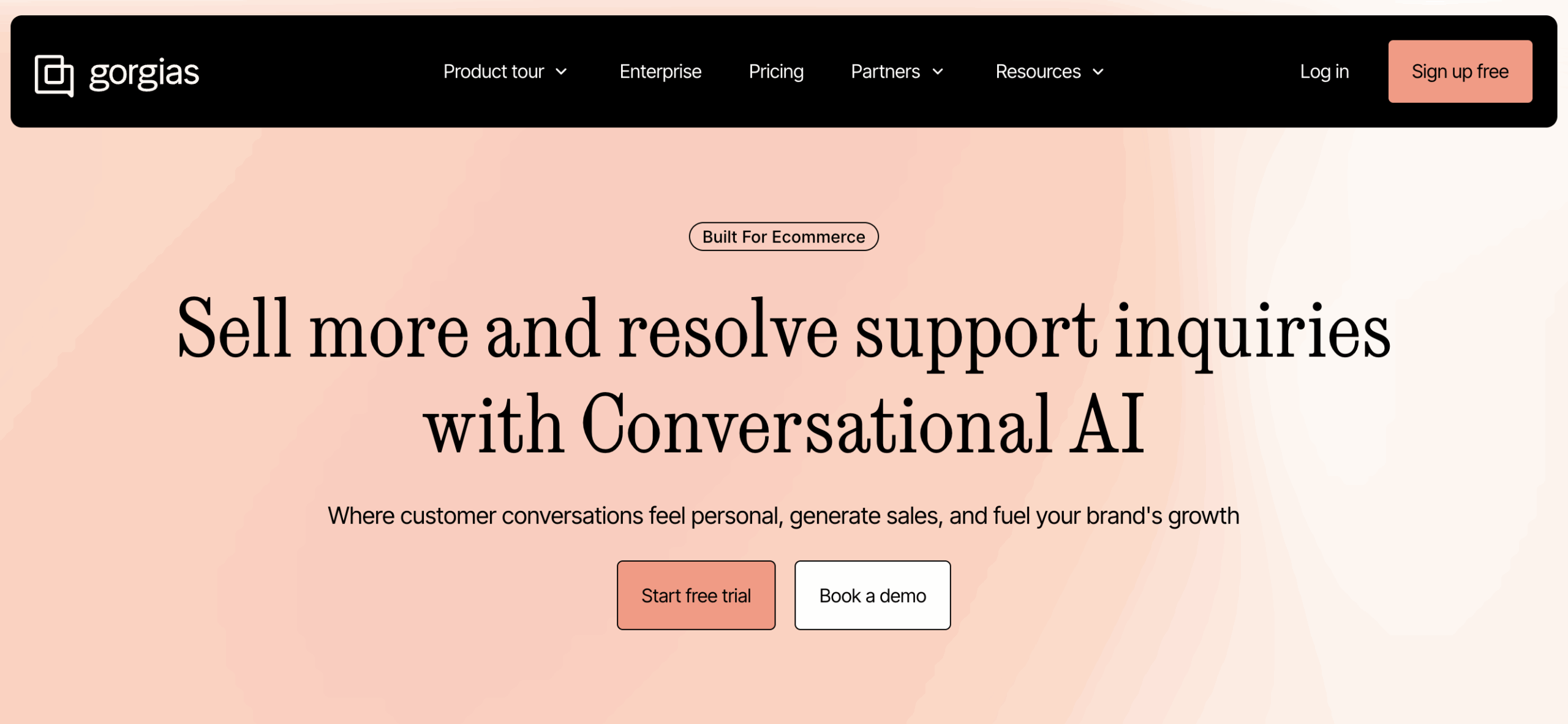 Gorgias website homepage