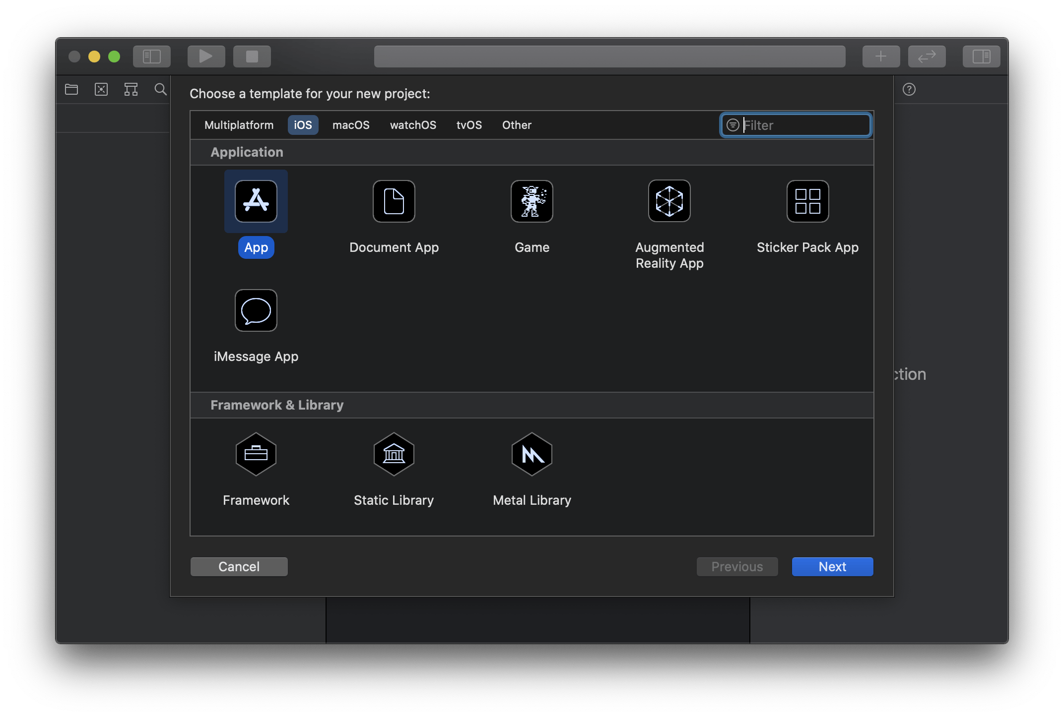 Creating App Project on Xcode