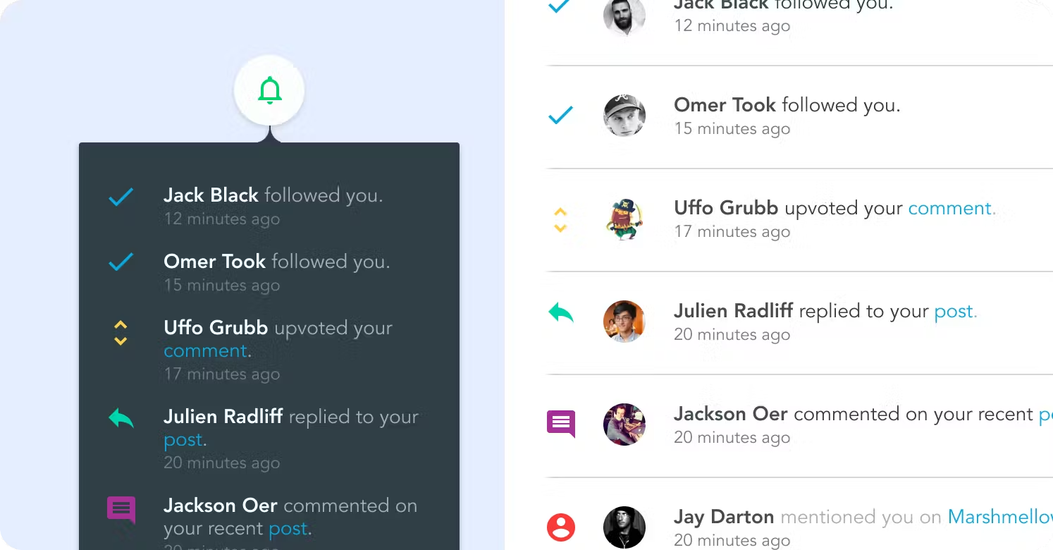 Notification feed