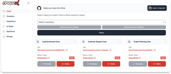 CrewAI deployment