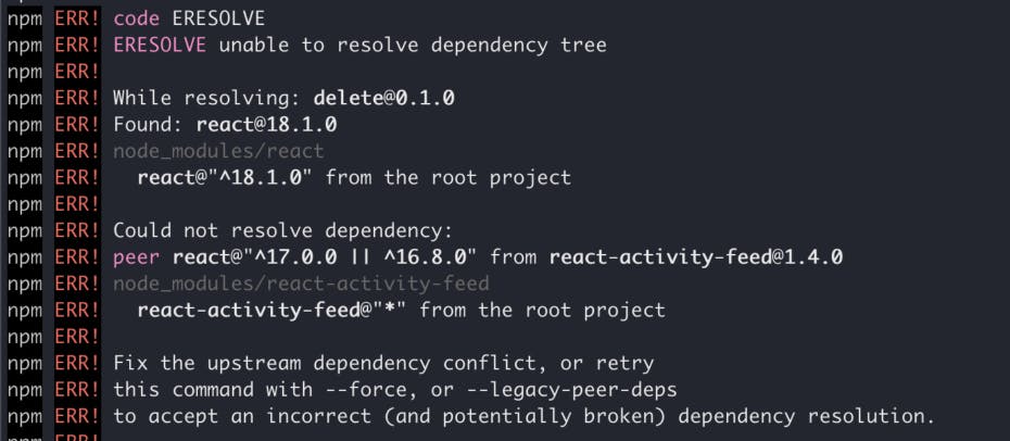 20. Dependency error