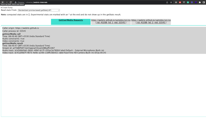 Api Tracer Debugging WebRTC Calls with Google Chrome