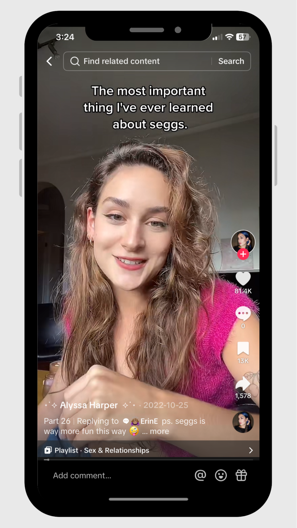 Example of algospeak on TikTok
